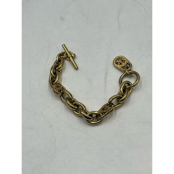 Michael Kors Gold-Tone Link Padlock Toggle Bracelet - Picture 10 of 10